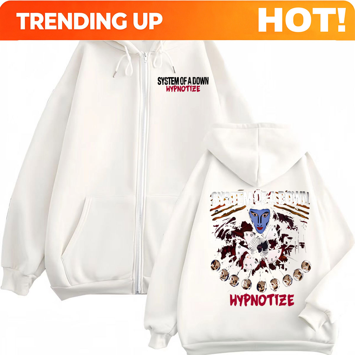 Rock Band System of A Down Hyp - Mens Fashion Zip Up Hoodies ulasan dan harga